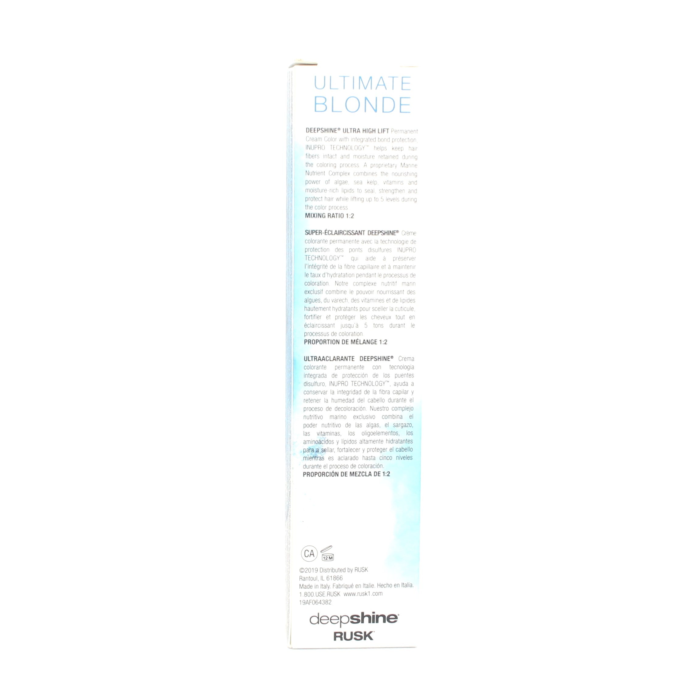 Rusk Deep Shine Ultimate Blonde Ultra Hight Lift Permanent Cream Color 3.4 oz - Overstock Beauty Supply