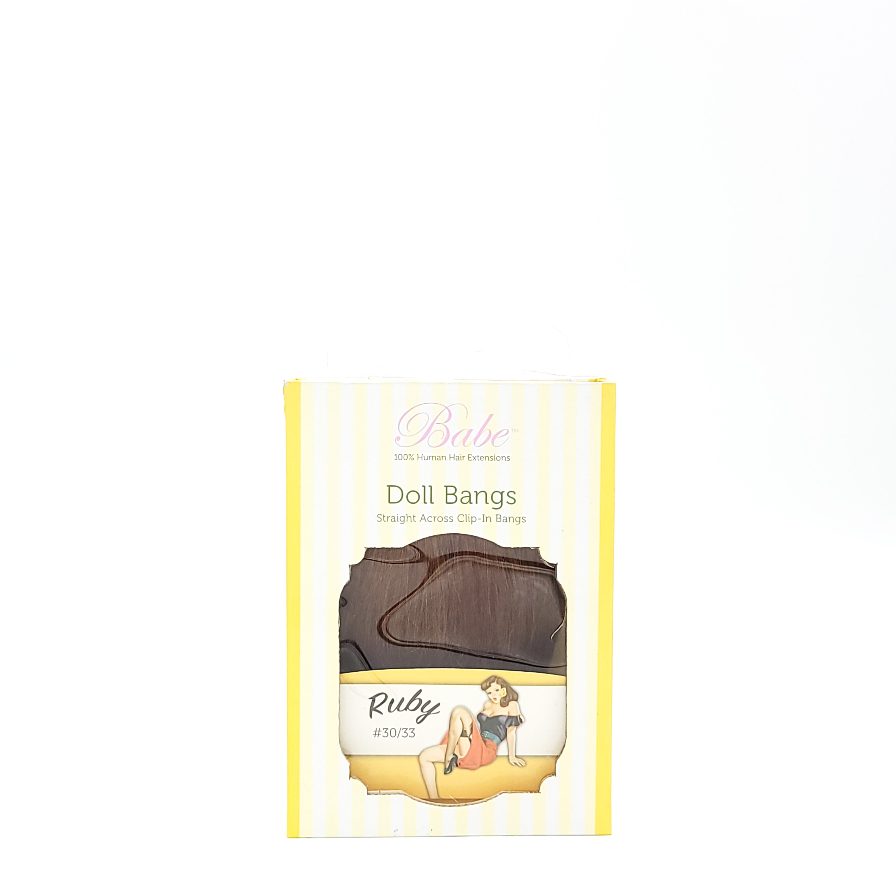 Babe 100% Human Hair Extensions Doll Bangs Straight Across Clip In Bangs Ruby #30/33 - Overstock Beauty Supply