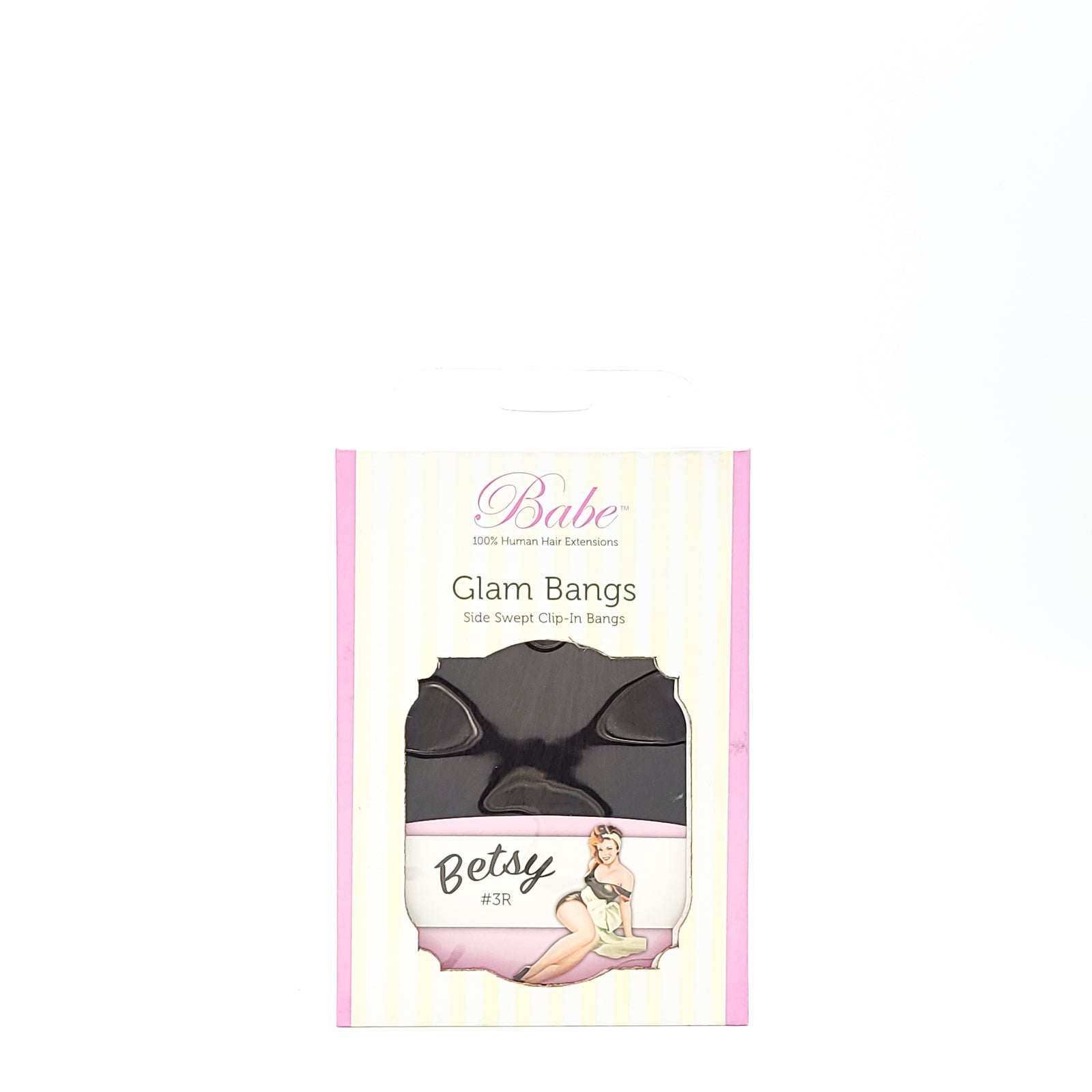 Babe 100% Human Hair Extensions Glam Bangs Side Swept Clip In Bangs Betsy #3R