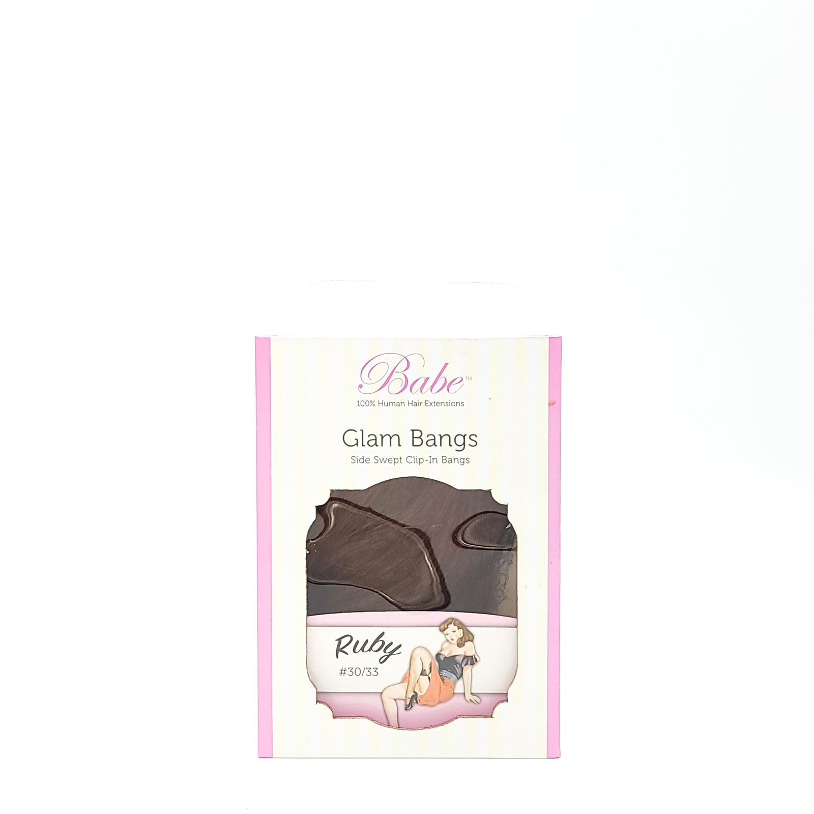 Babe 100% Human Hair Extensions Glam Bangs Side Swept Clip In Bangs Ruby #30/33