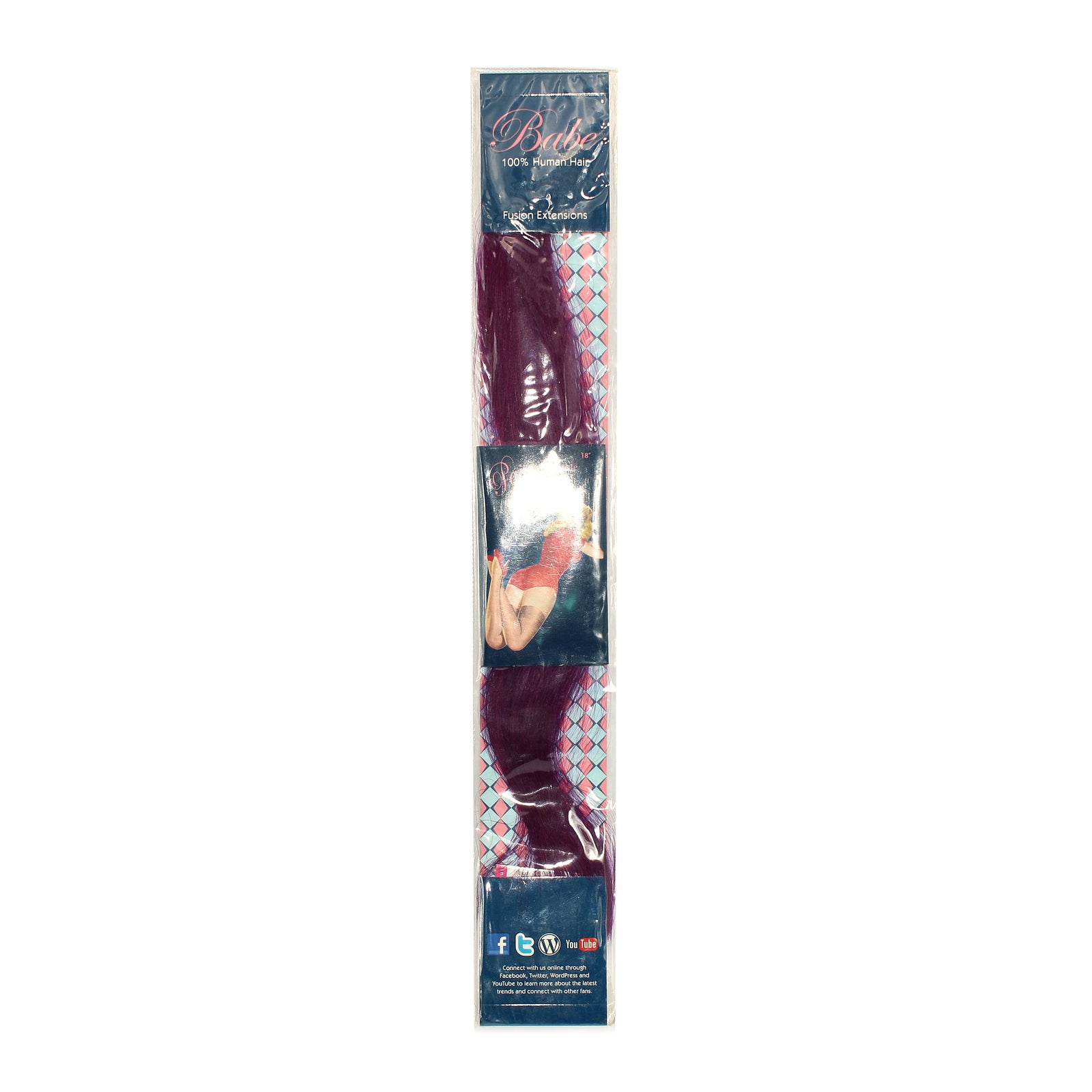 Babe 100% Human Hair Fusion Extensions Paige Purple 18"