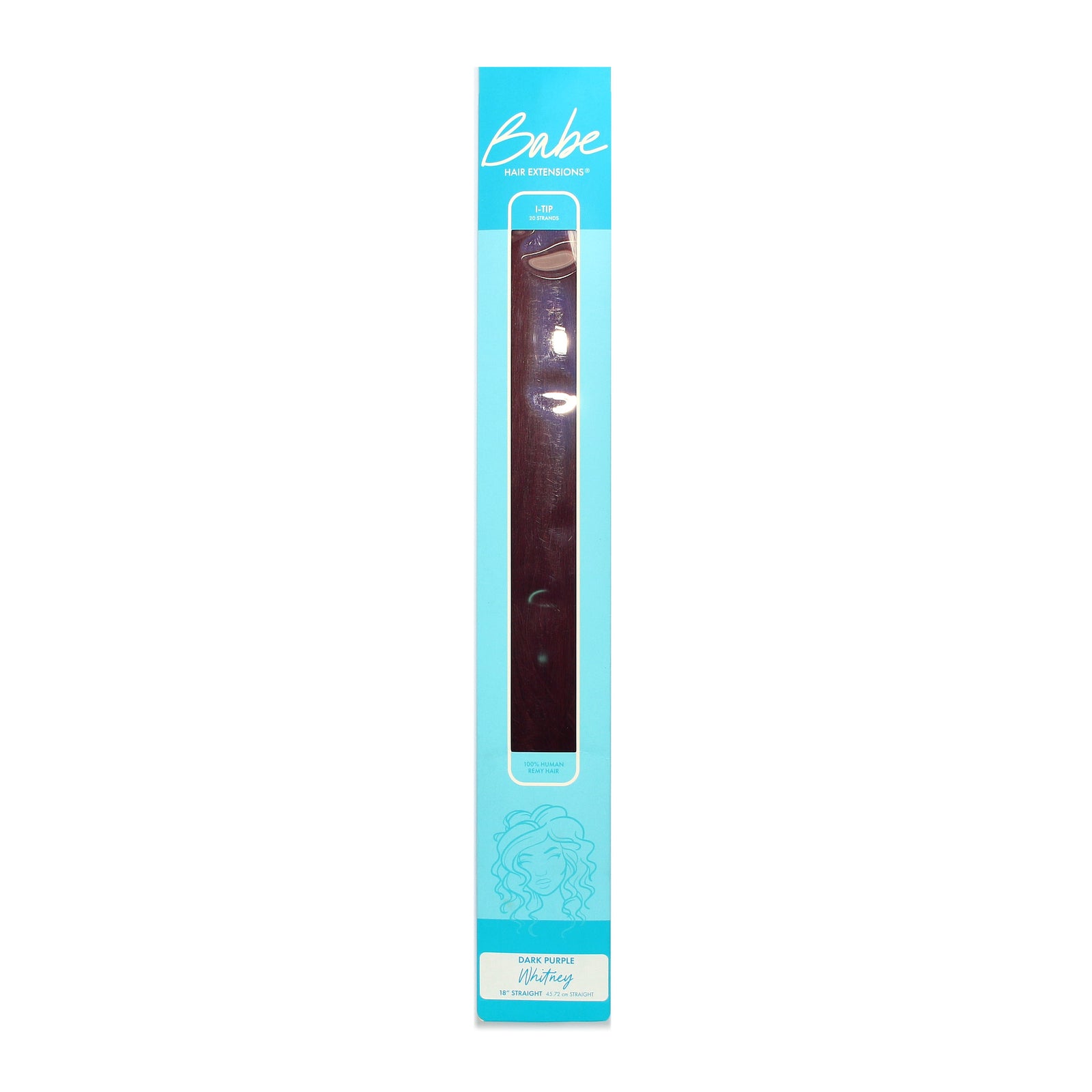 Babe 100% Human Remy Hair I-Tip 20 Strands Extensions Dark Purple Whitney 18"