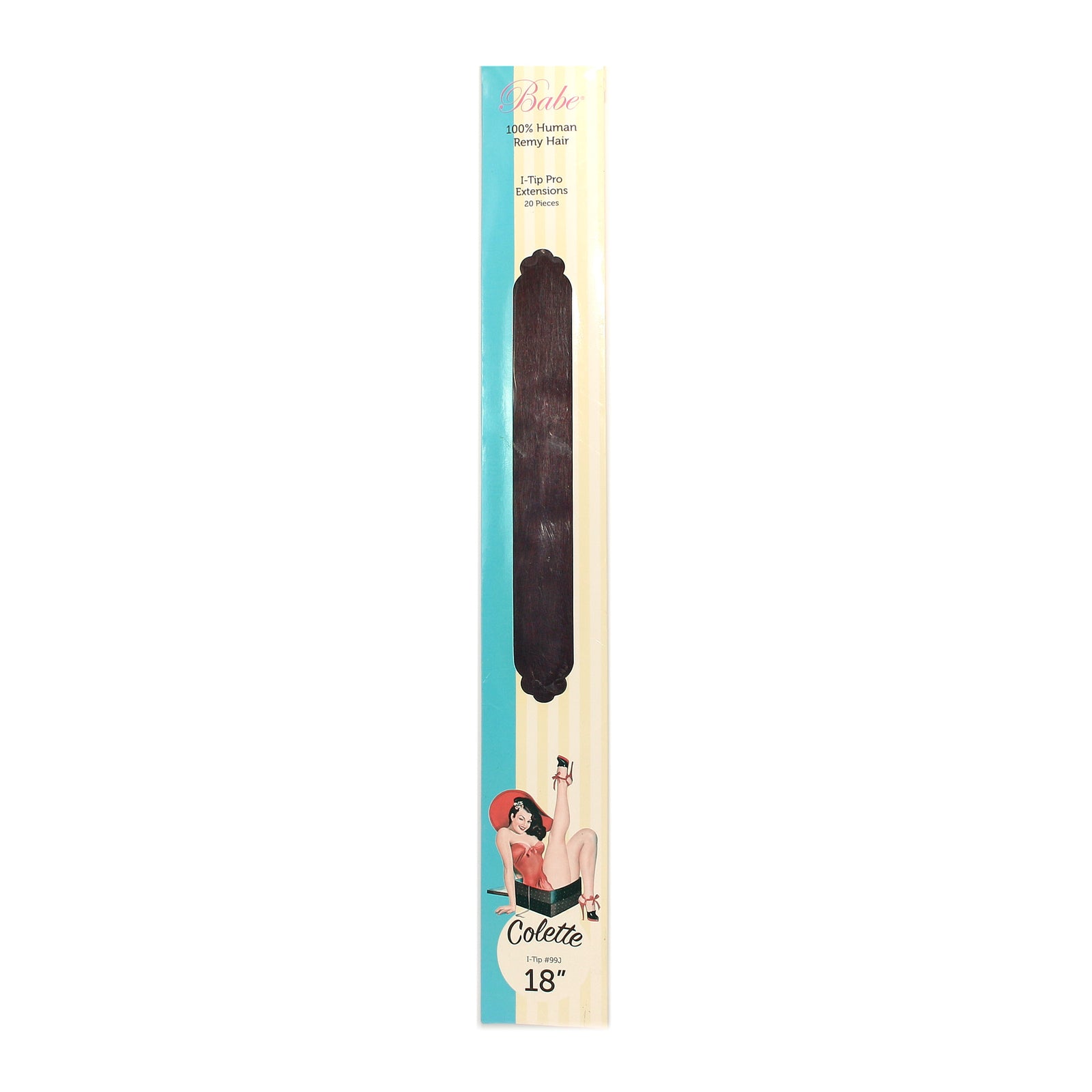 Babe 100% Human Remy Hair I-Tip Pro Extensions 20 Pieces Colette I-Tip #99J 18"