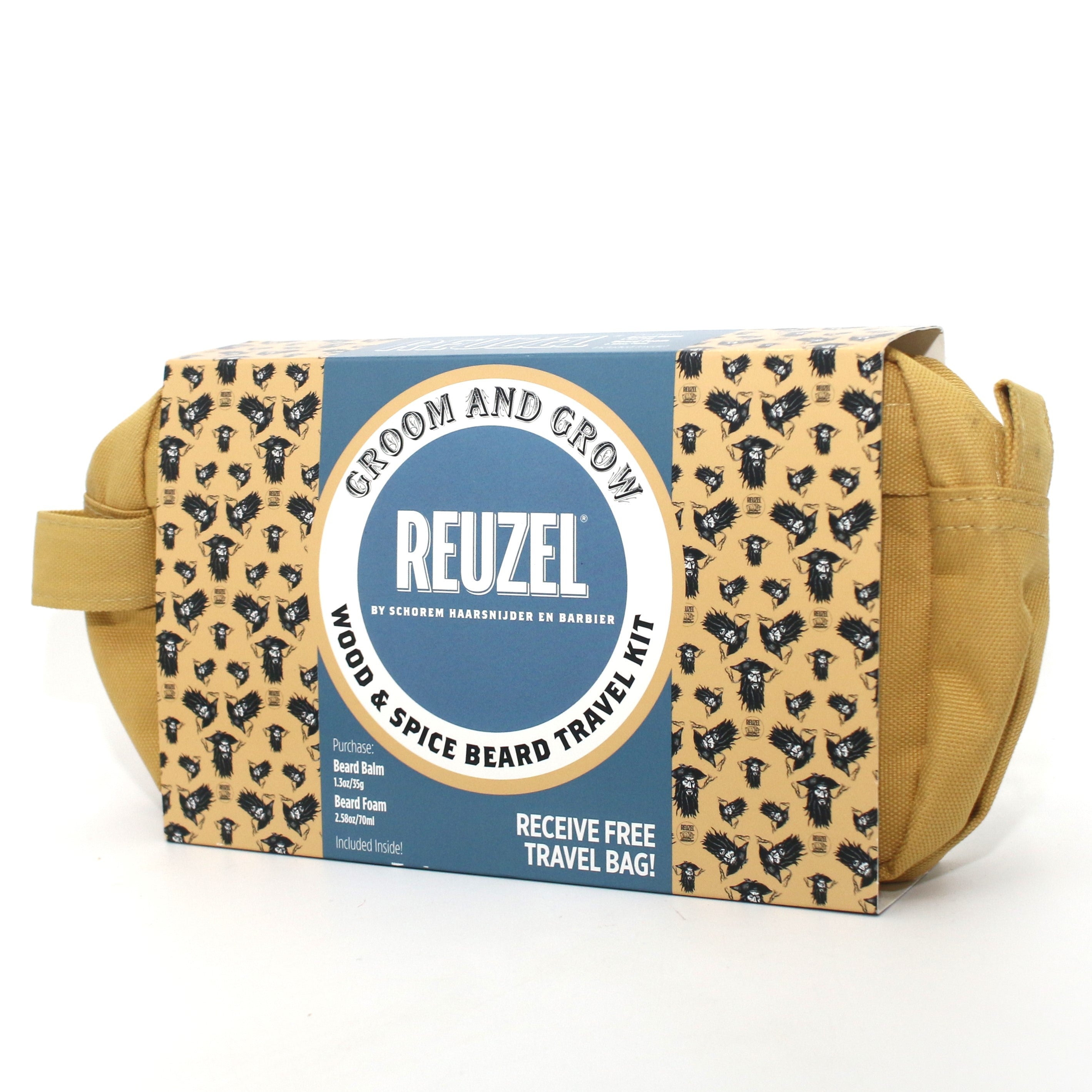 Reuzel Groom & Grow Wood & Spice Beard Travel Kit - Overstock Beauty Supply