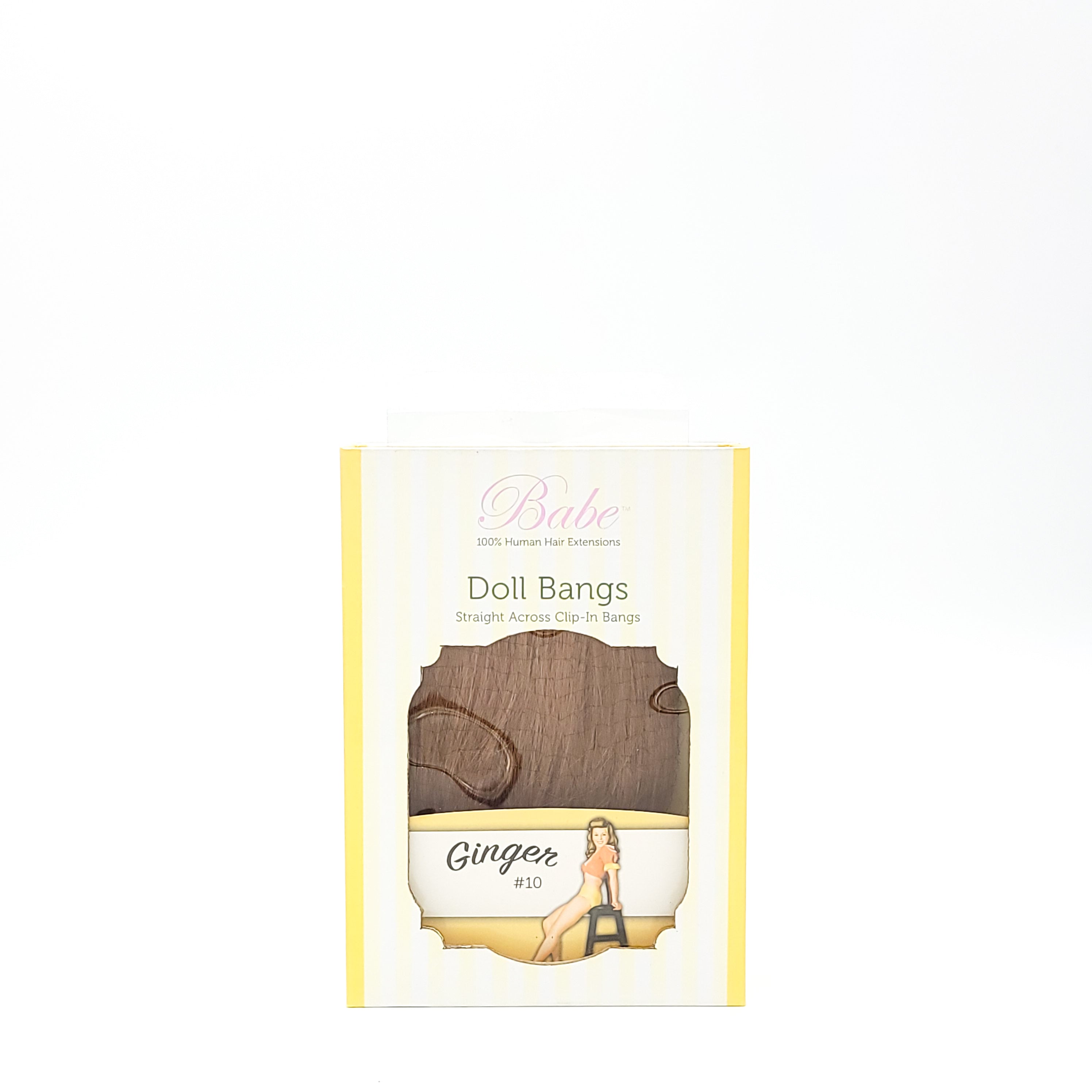 Babe 100% Human Hair Extensions Doll Bangs Straight Across Clip In Bangs Ginger #10 - Overstock Beauty Supply