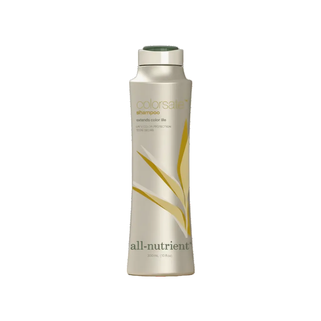 Shampoo bottle labeled 'colorsante' on a white background