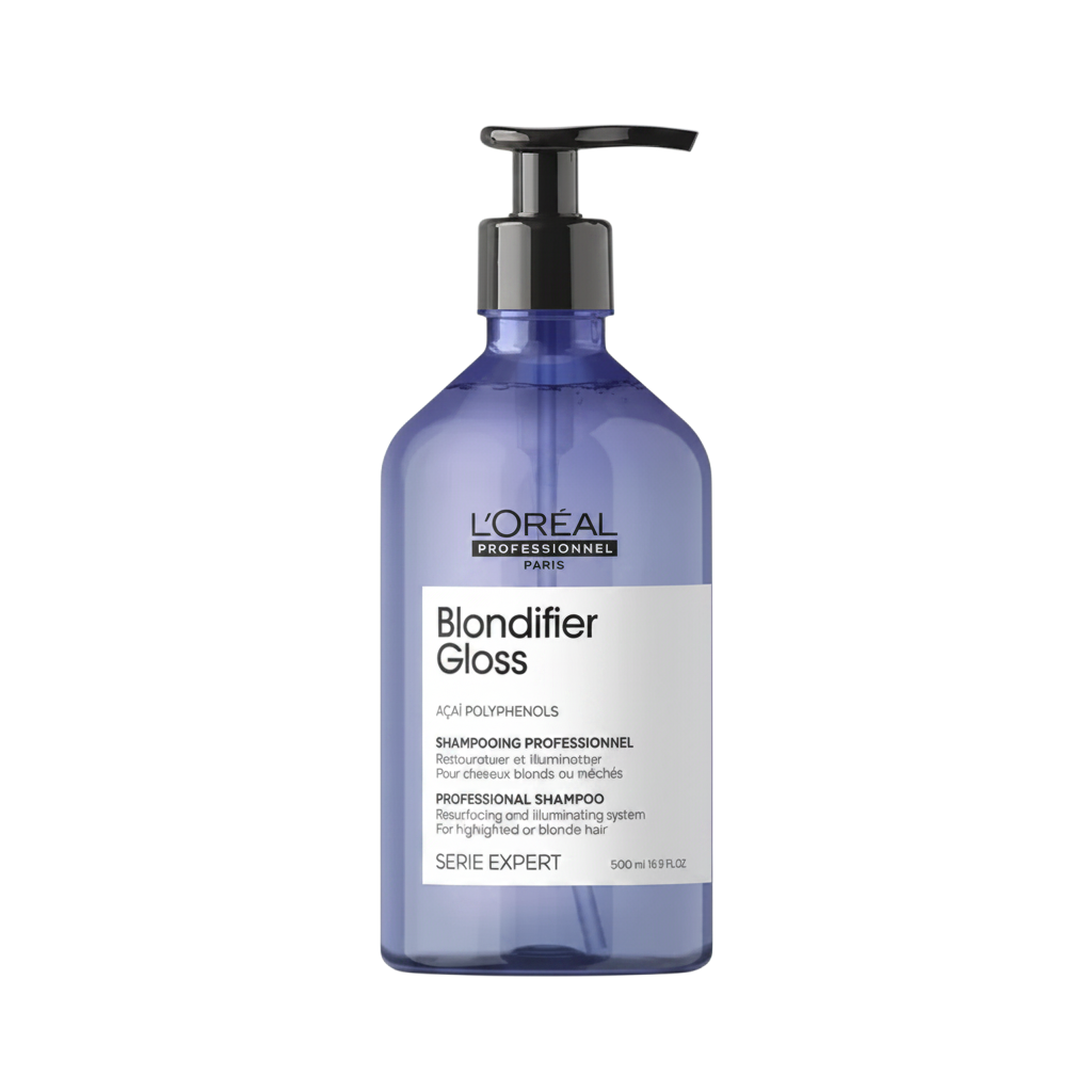 L'Oreal Blondifier Gloss shampoo bottle on a white background