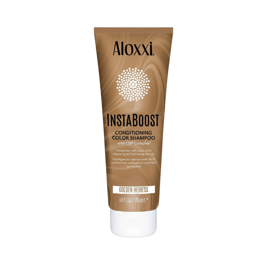 Aloxxi Instaboost Conditioning Color Shampoo tube on a white background