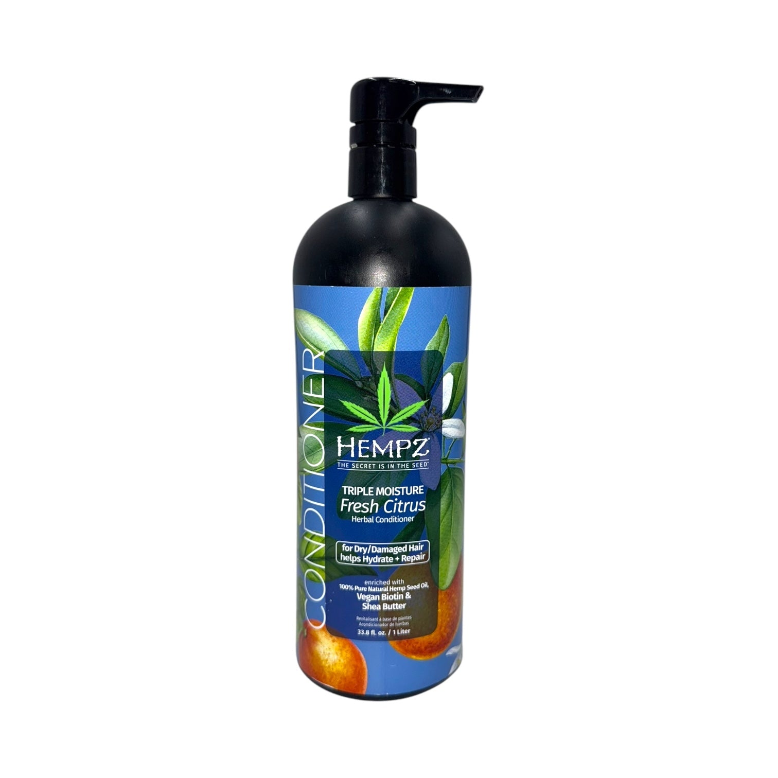 Hempz Tripple Moisture Fresh Citrus Herbal Conditioner Dry Damaged Hair 33.8 oz - Overstock Beauty Supply