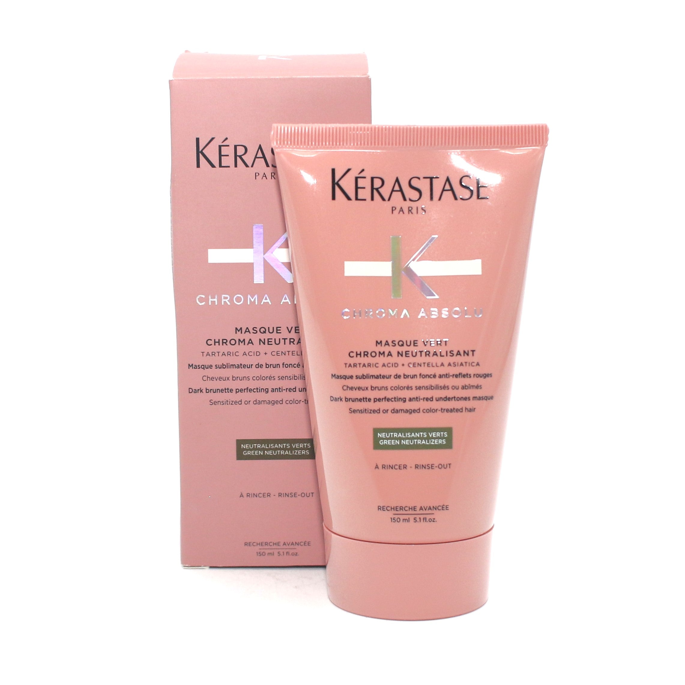 Kerastase Chroma Absolu Masque Vert Dark Brunette Perfecting Anti Red 5.1 oz - Overstock Beauty Supply