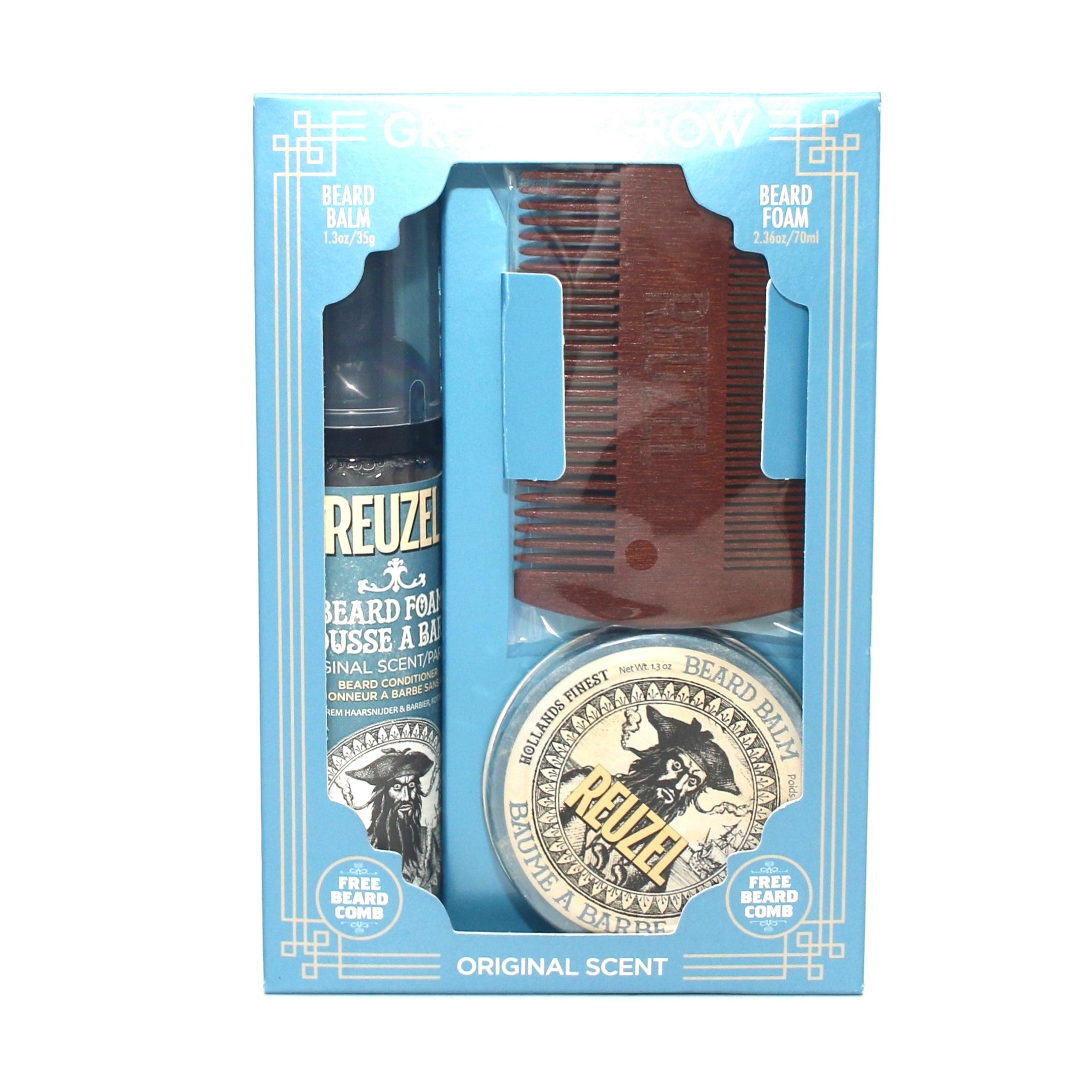 Reuzel Groom & Grow Original Scent Beard Foam Beard Balm with Beard Comb - Overstock Beauty Supply