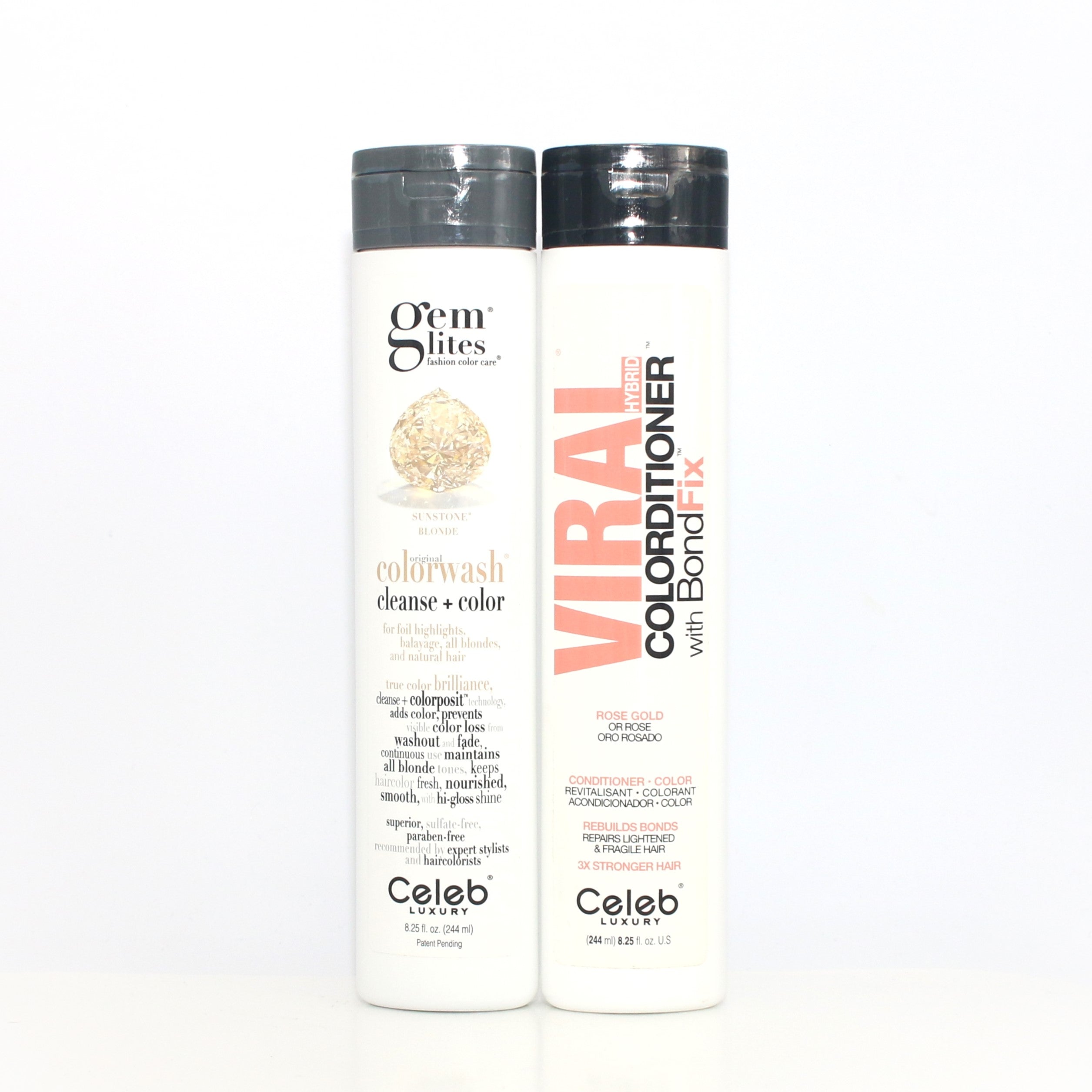 CELEB LUXURY Viral Hybrid Colorditioner Rose Gold &Sunstone Blonde Colorwash Set - Overstock Beauty Supply
