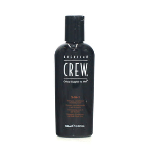 AMERICAN CREW 3-in-1 Shampoo, Conditioner, and Body Wash 3.3 oz (Pack of 2)