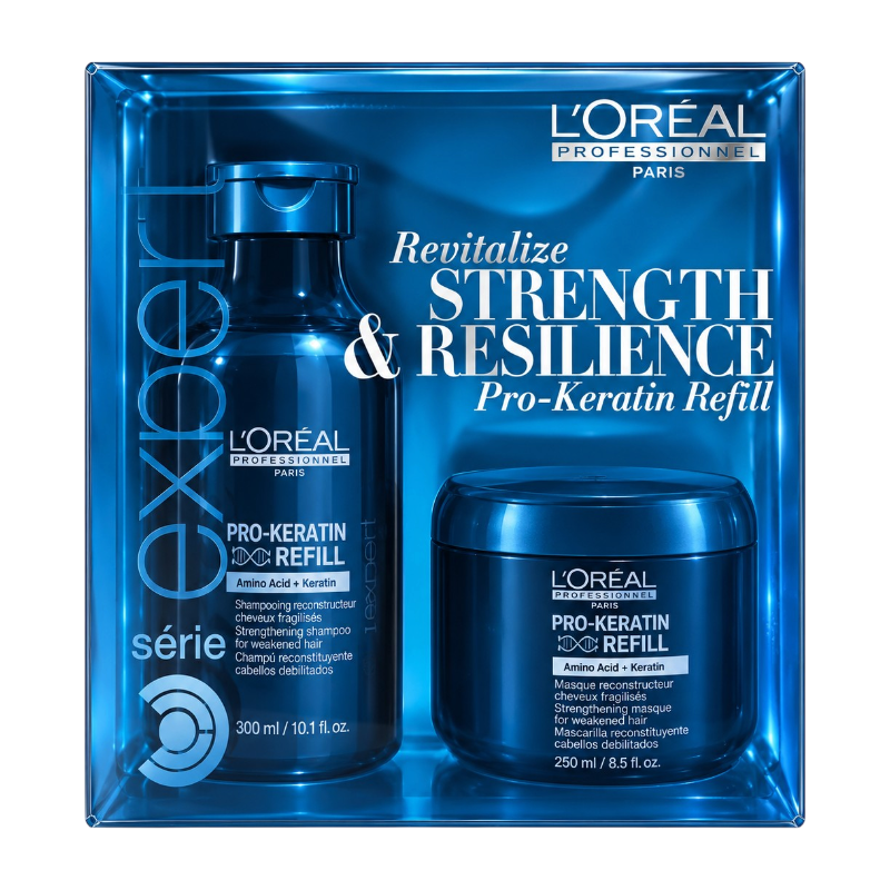 LOREAL Revitalize Strength and Resilience Pro Keratin Refill Shampoo & Conditioner Set