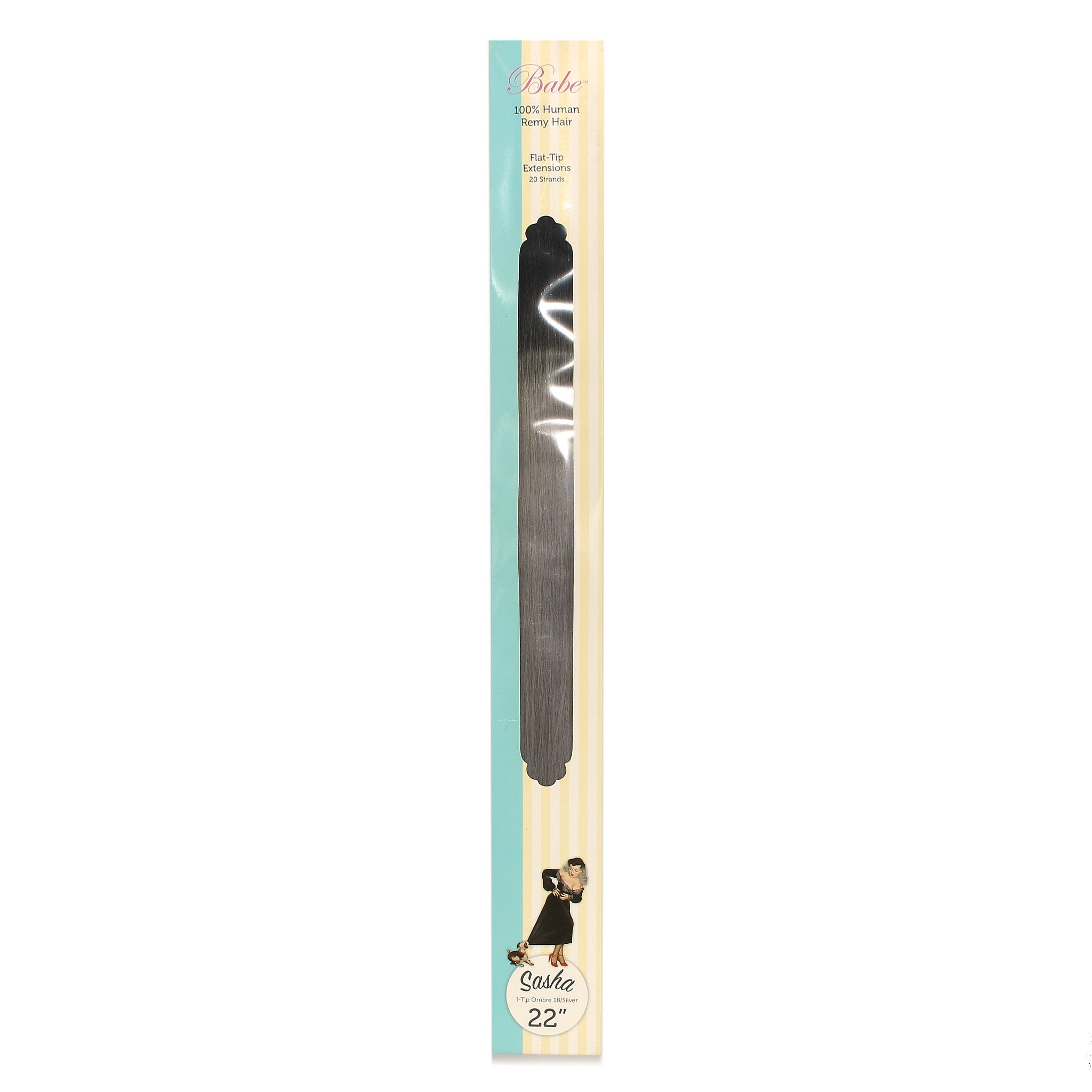 Babe 100% Human Remy Hair Extensions Sasha I-Tip Ombre 1B/Silver 22" - Overstock Beauty Supply