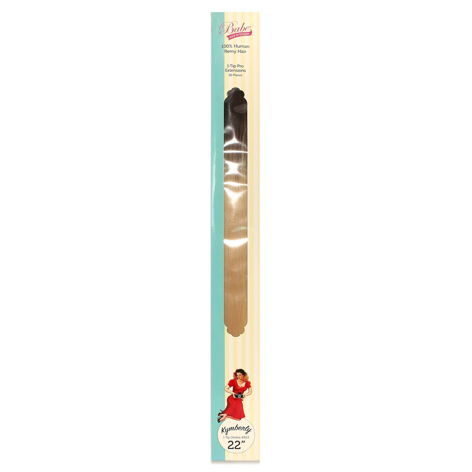 Babe 100% Human Remy Hair I-Tip Extensions 20 Pieces Kymberly Ombre 4/613 22"