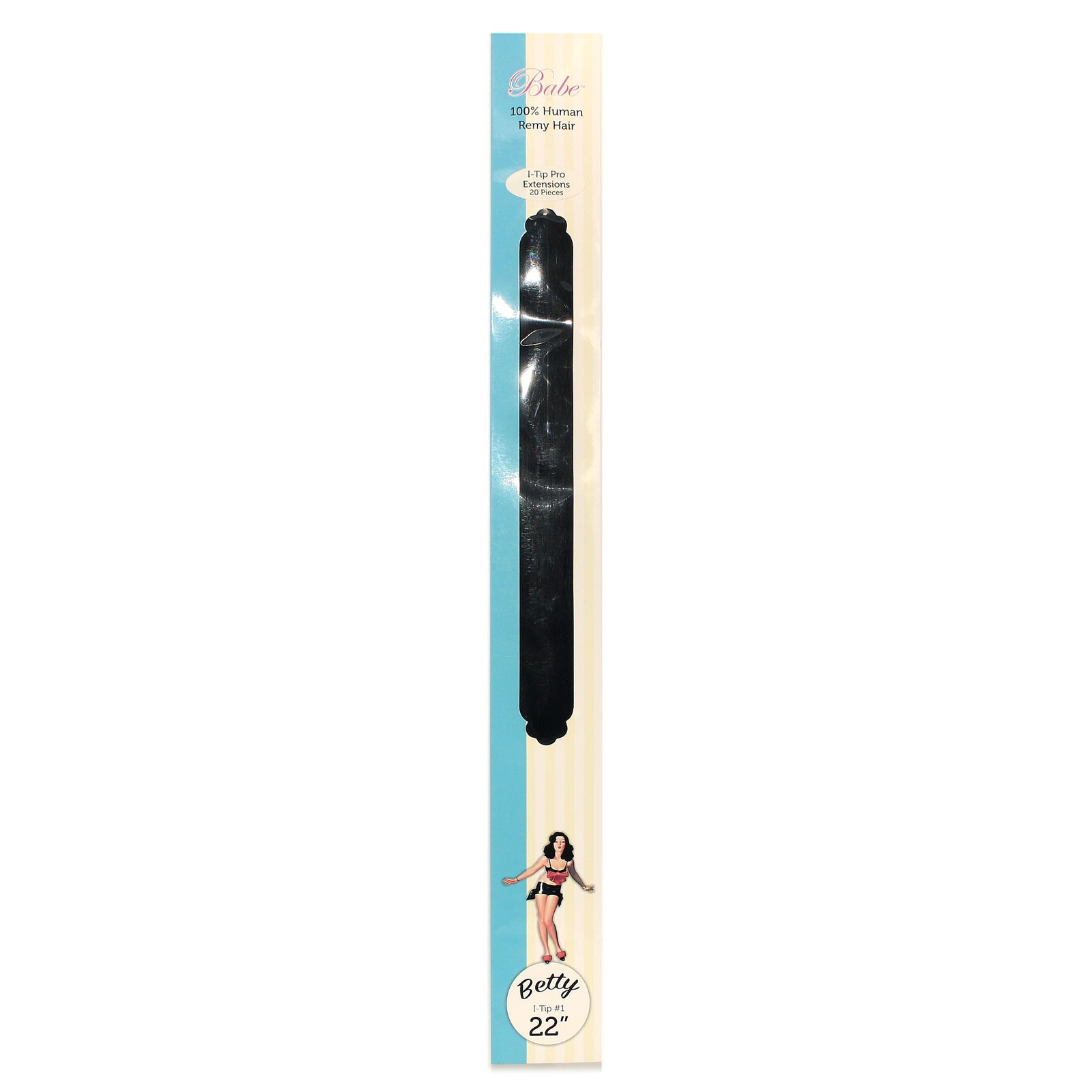 Babe 100% Human Remy Hair I-Tip Pro Extensions 20 Pieces Betty I-Tip #1 18"