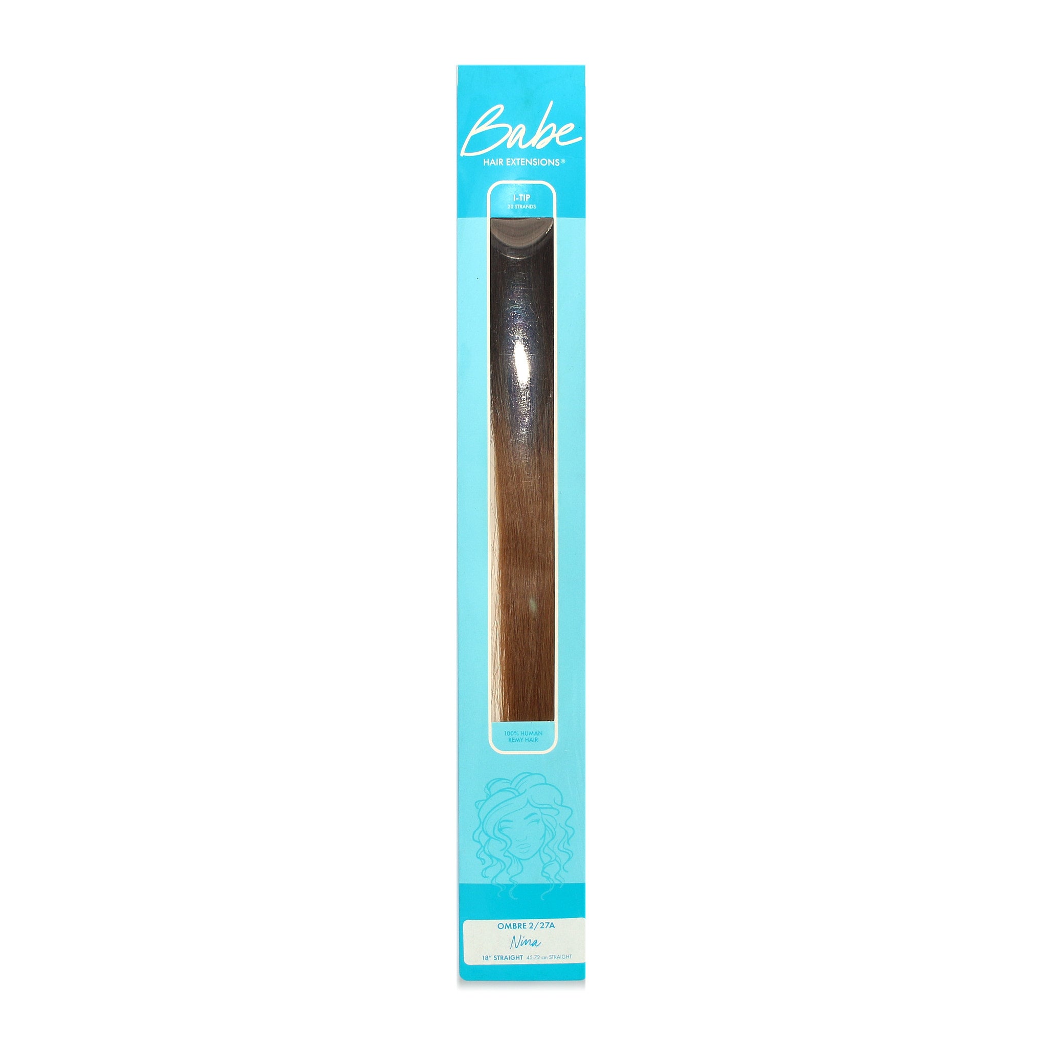 Babe 100% Human Remy Hair I-Tip Pro Extensions 20 Pieces Nina I-Tip Ombre 2/27A 18" - Overstock Beauty Supply