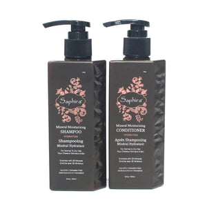 Saphira Mineral Moisturizing Shampoo and Conditioner 8.5 oz Duo