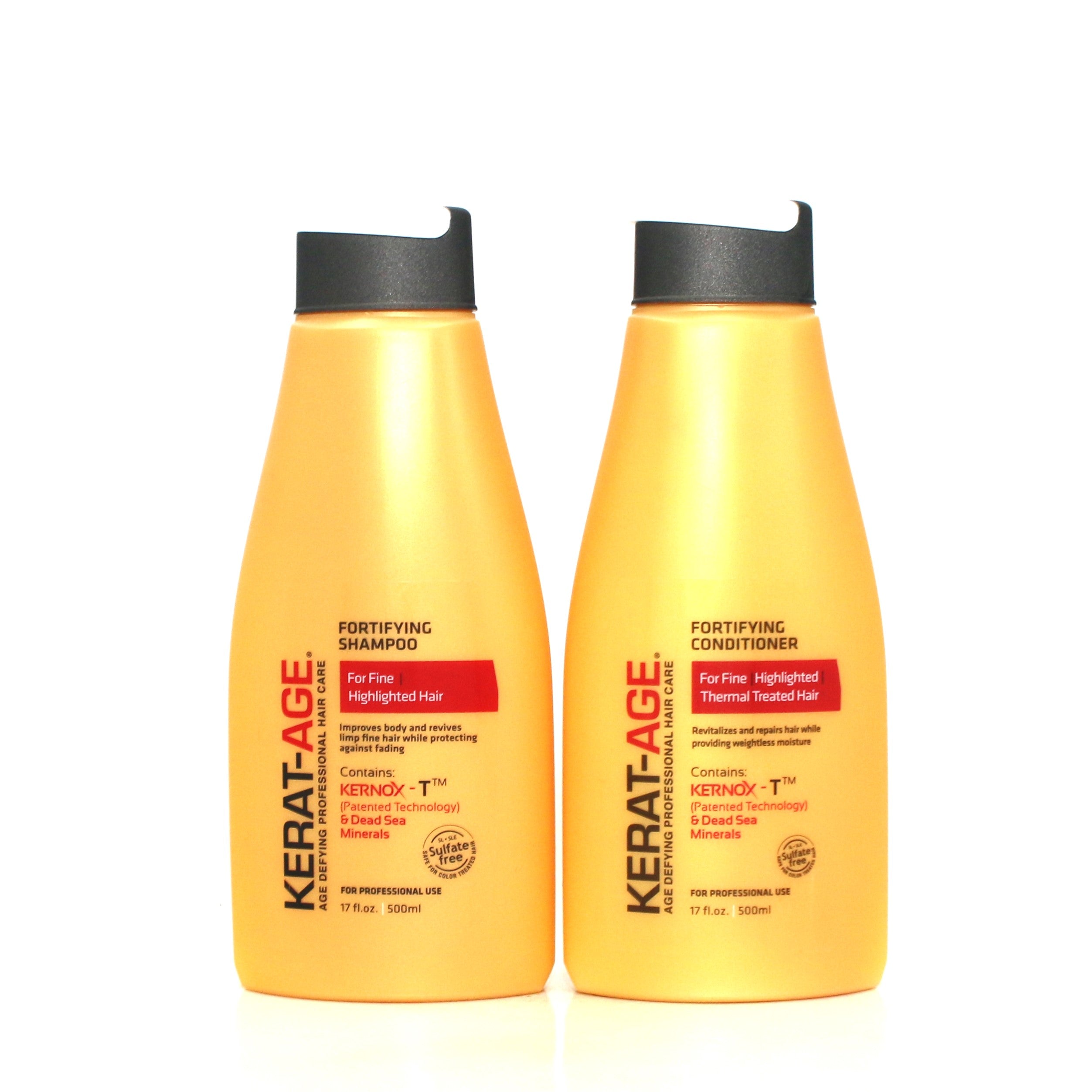 Kerat-Age Fortifying Shampoo & Conditioner Duo for Fine Highlighted Hair 17 oz