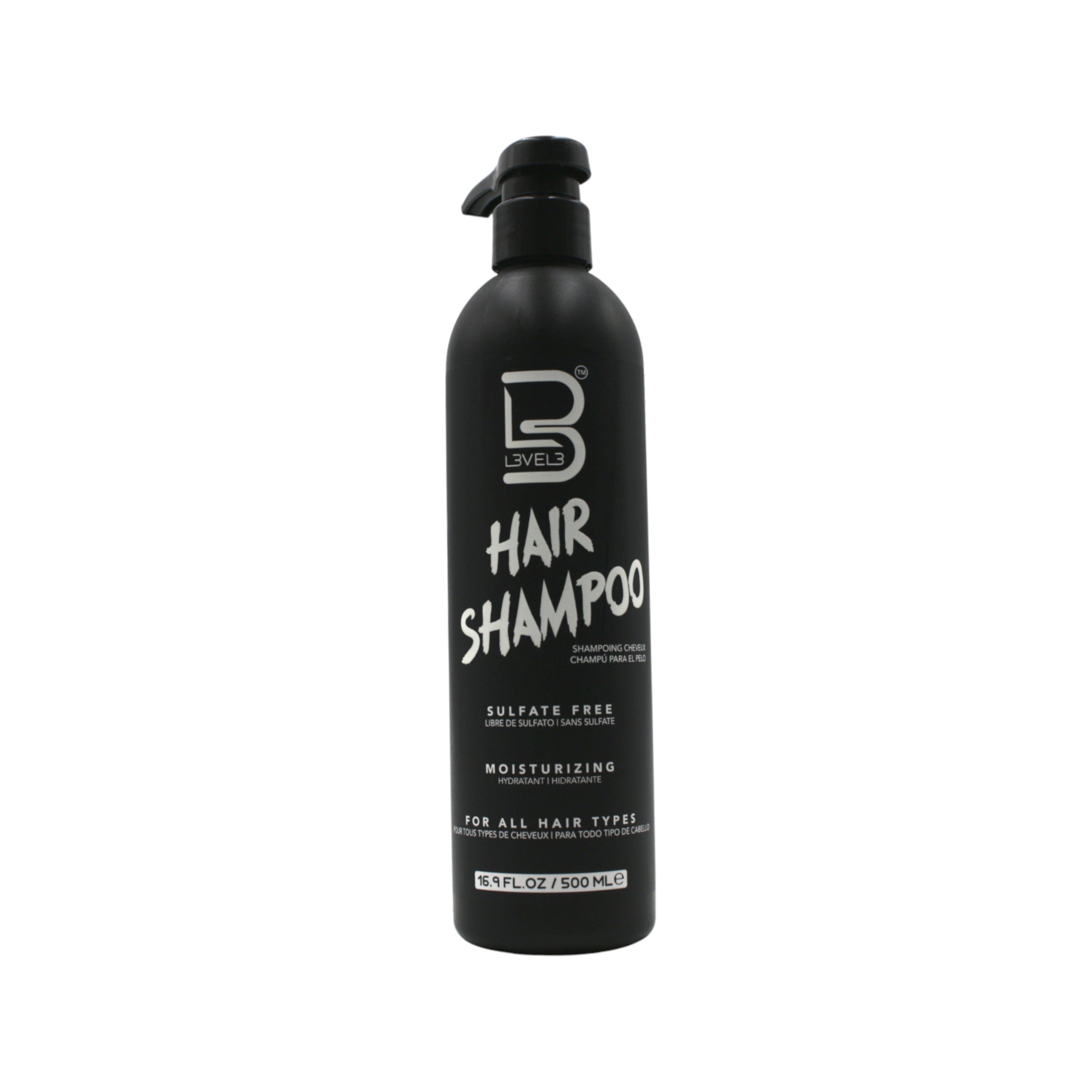 L3VEL3 Hair Shampoo Sulfate-Free Moisturizing for All Hair Types 16.9 oz