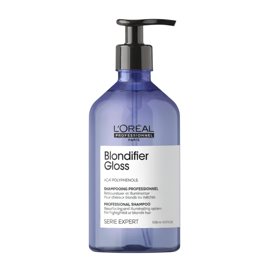 L'Oreal Blondifier Gloss shampoo bottle on a white background
