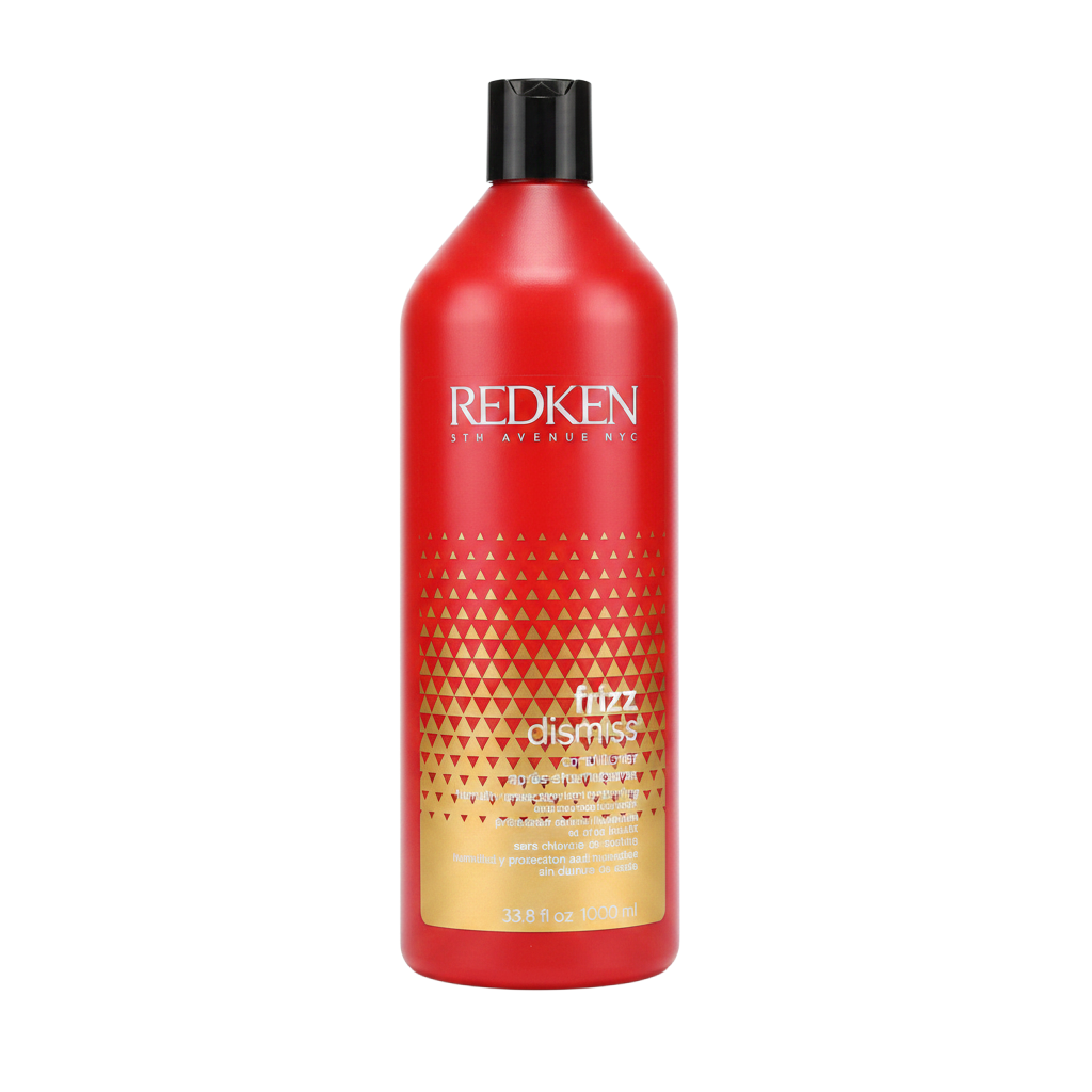 Redken bottle with red label on a white background