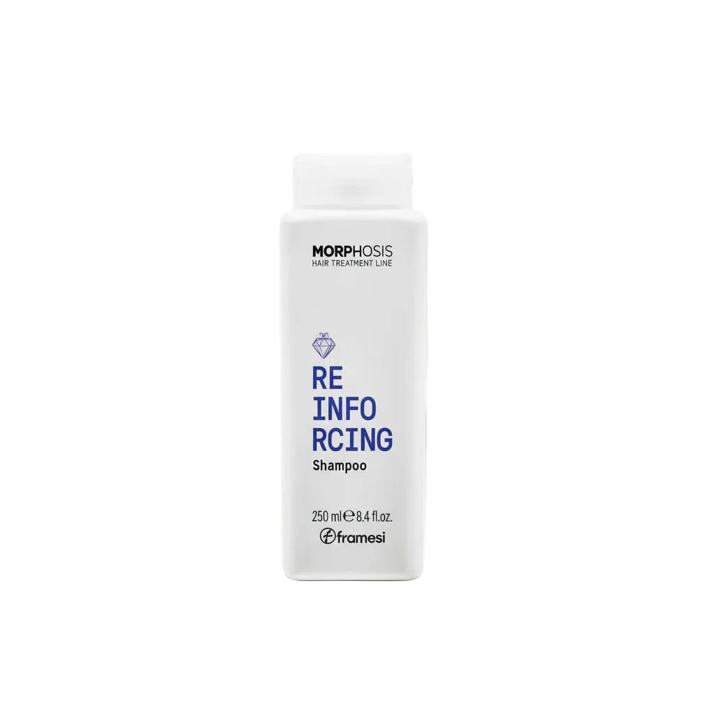Morphosis Re Infocring shampoo bottle on a light gray background