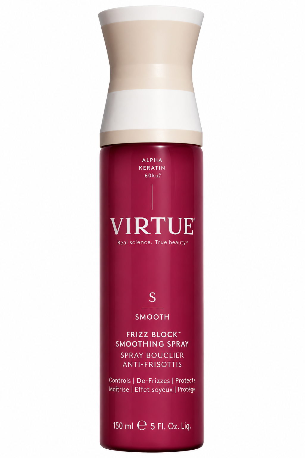 Virtue Labs Smooth Frizz Block Smoothing Spray Anti-Frizz Heat Protectant 5 oz