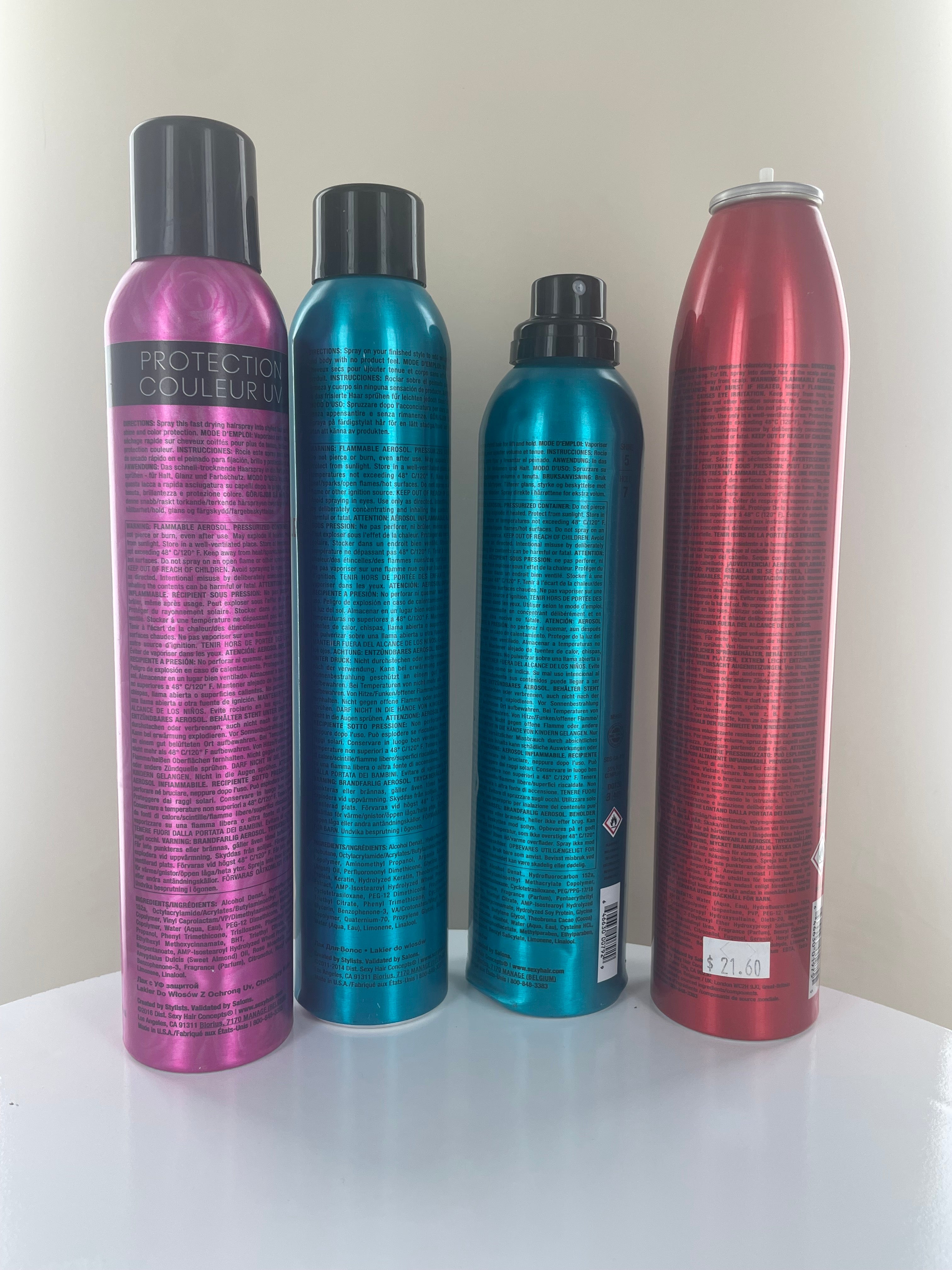 SEXY HAIR HairSpray BUNDLE PACK Incl: Soy Touchable, Soya Want Full Hair