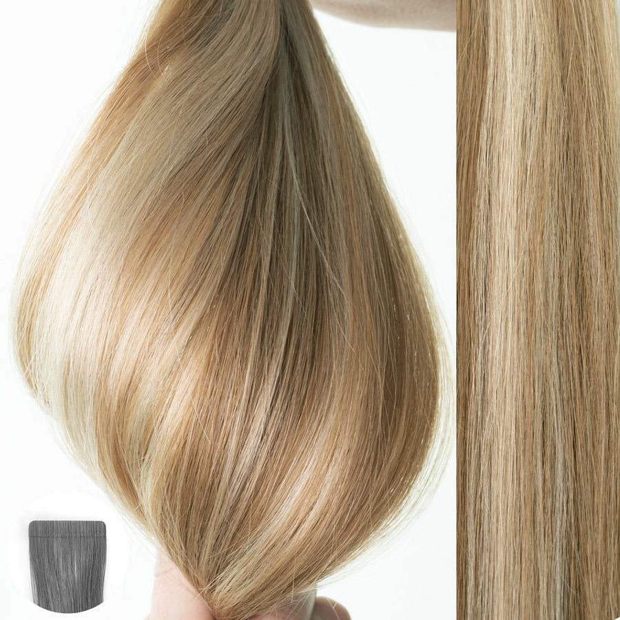 Aqua Tape-In Hair Extensions #8/24 Duo Tone 18 in Straight 10 Pieces