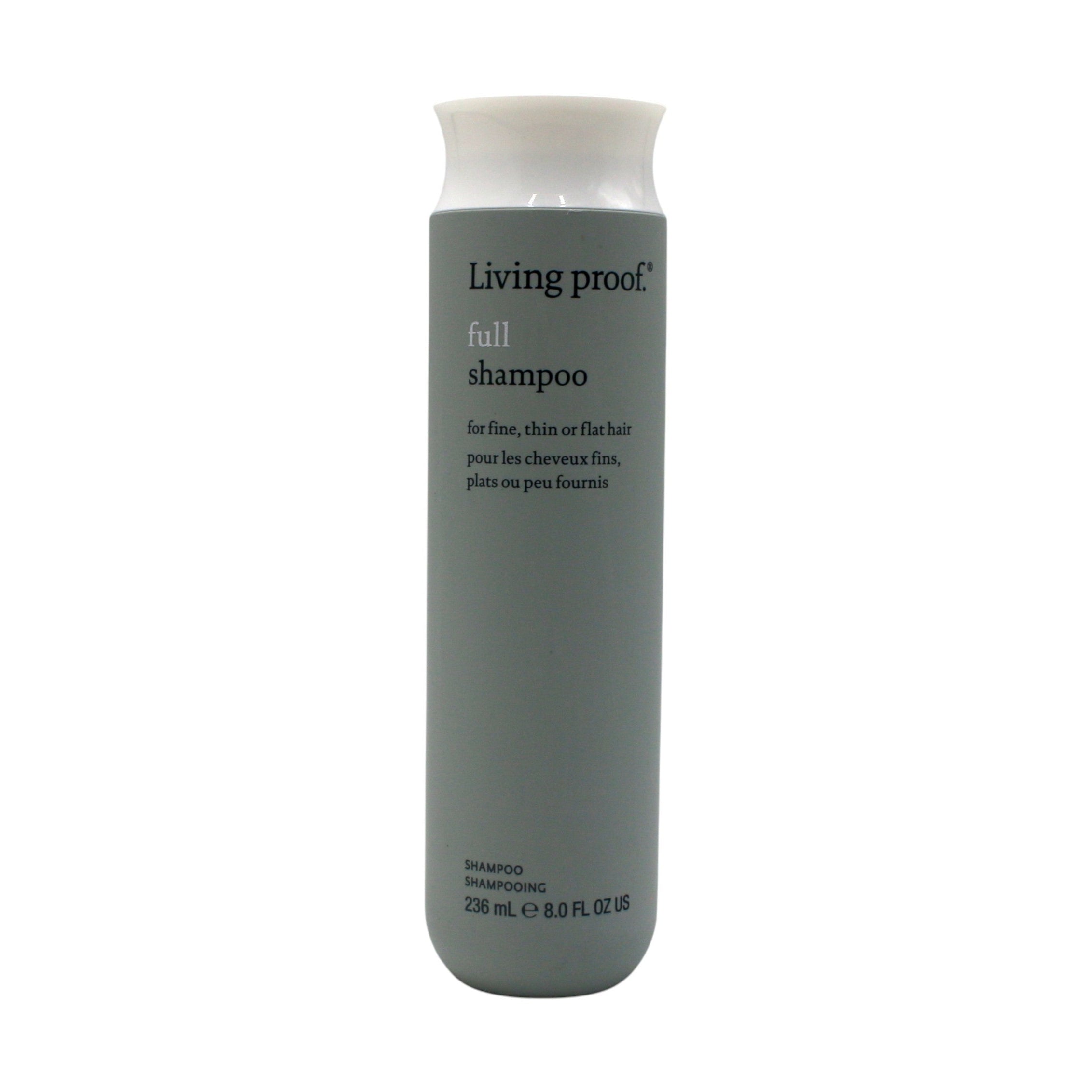 full Shampoo bottle labeled 'Living proof' on a white background