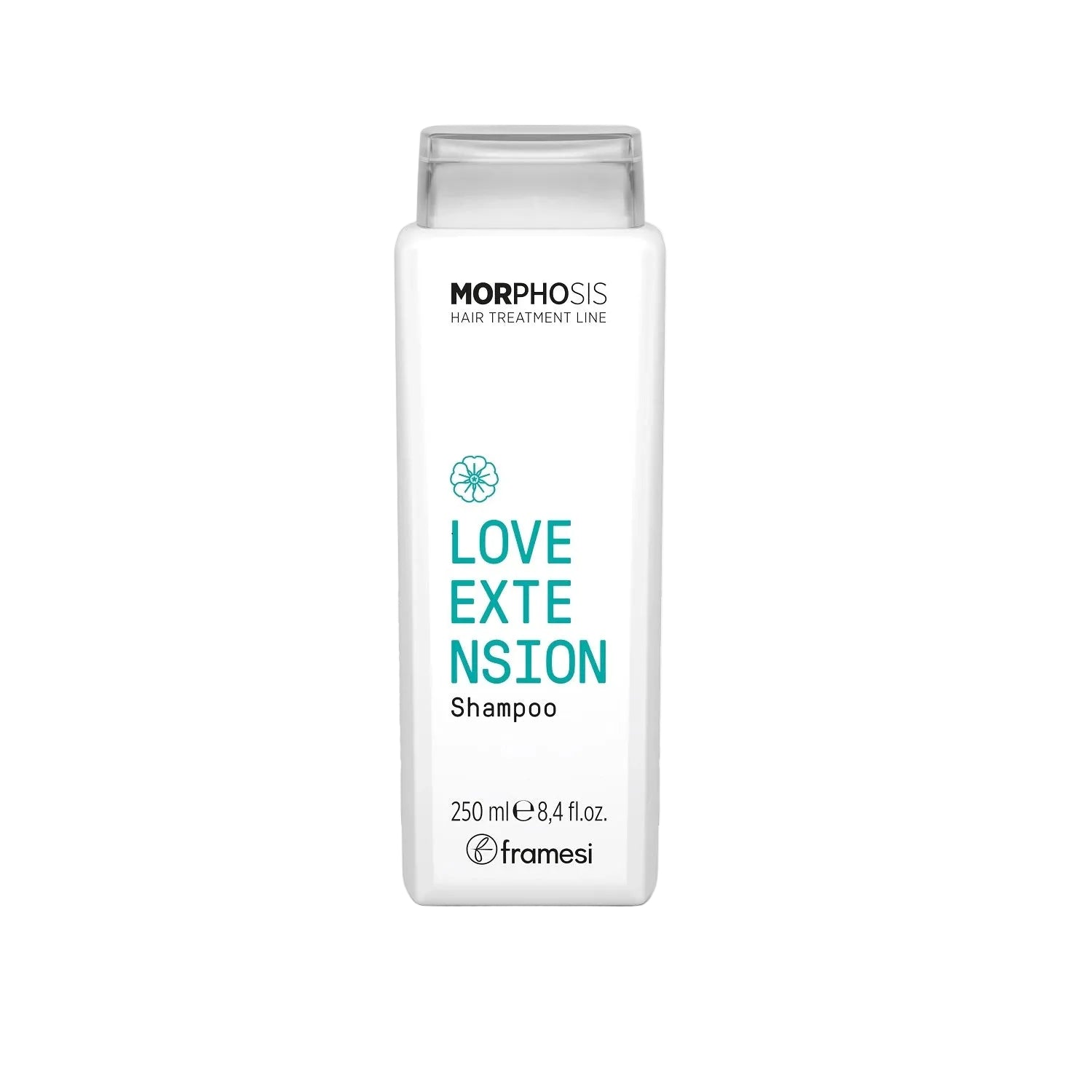 Morphosis Love Extension Shampoo bottle on a white background