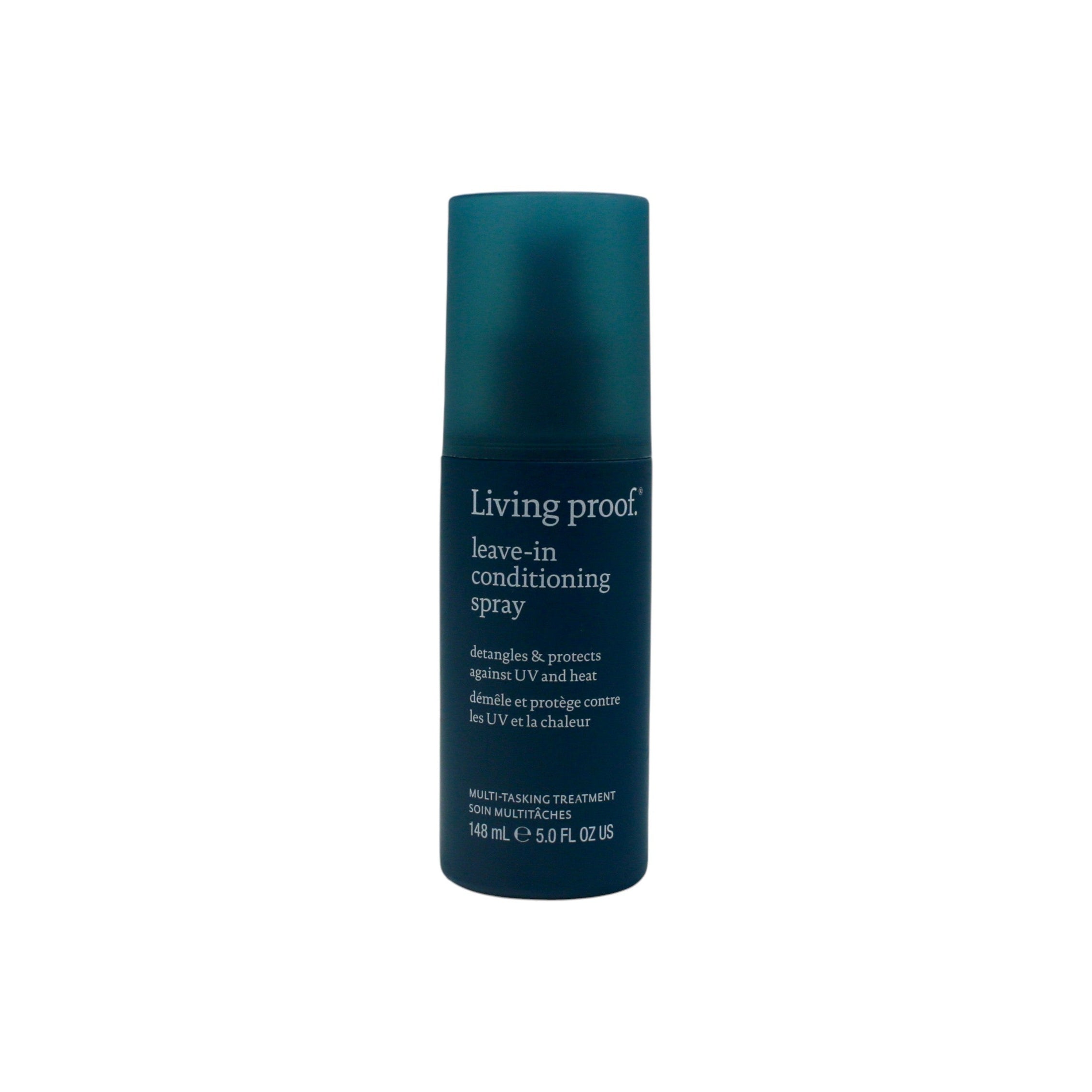 Living Proof hair spray bottle on a white background