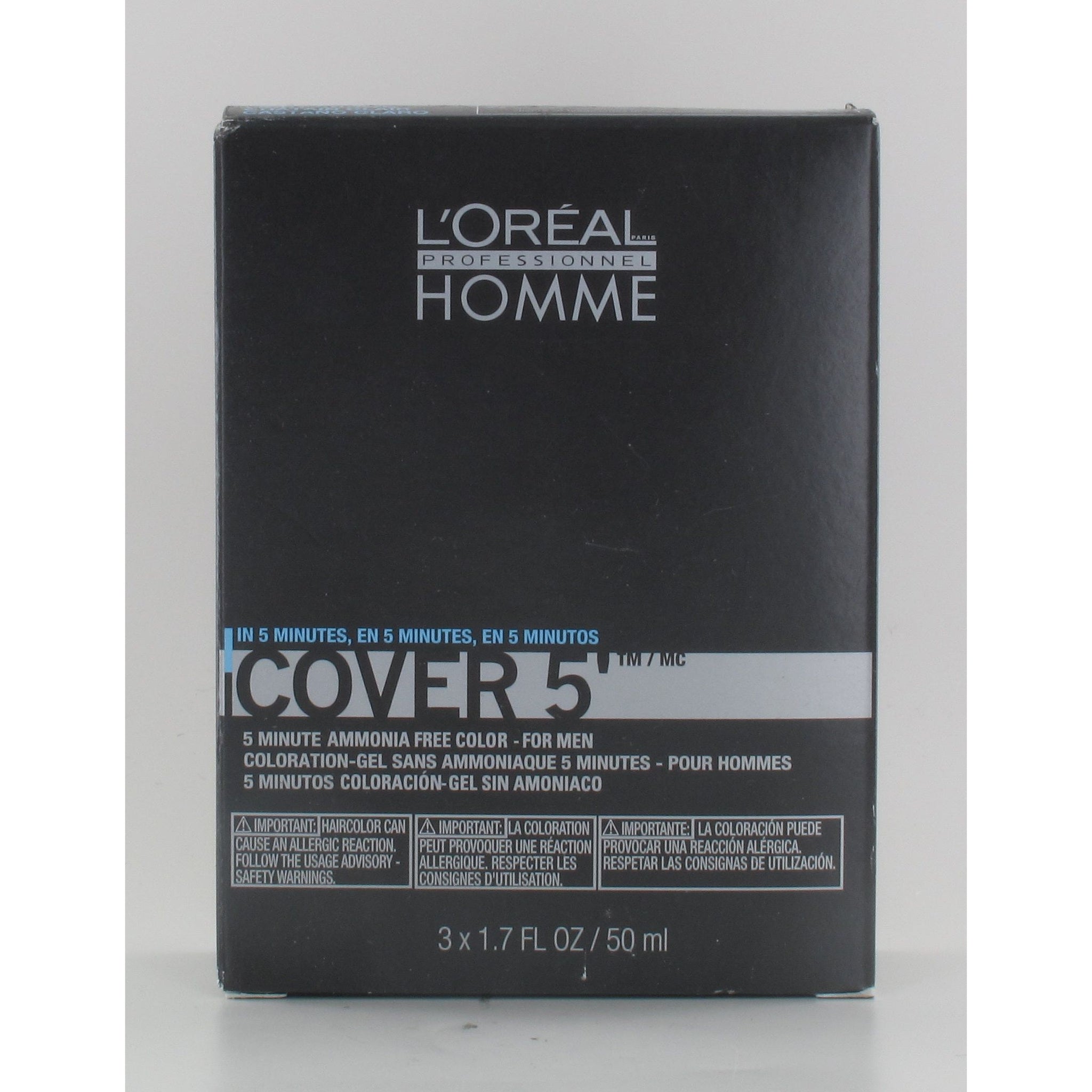 Loreal Homme Cover 5 5 Minute Ammonia Free Color- For Men 3 x 1.7 Oz
