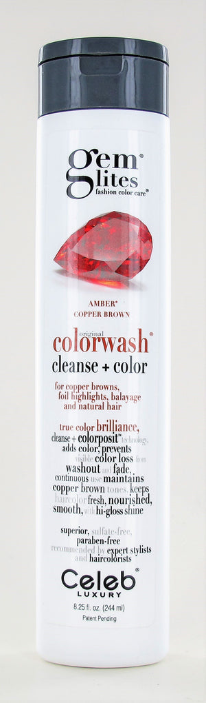 Celeb Luxury Gem Lites Amber Copper Brown Color Wash 8.25 oz