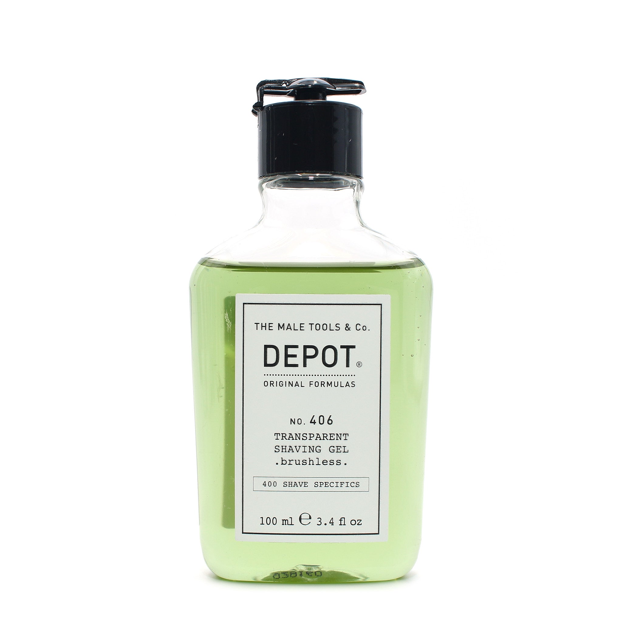 DEPOT No. 406 Transparent Shaving Gel Brushless 3.4 oz